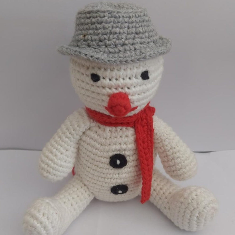 Himalayan Blooms Crochet Cap Snowman Toy