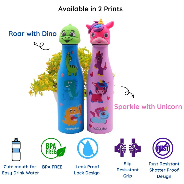 Scoobies Dino Head Stainless Steel Bottle