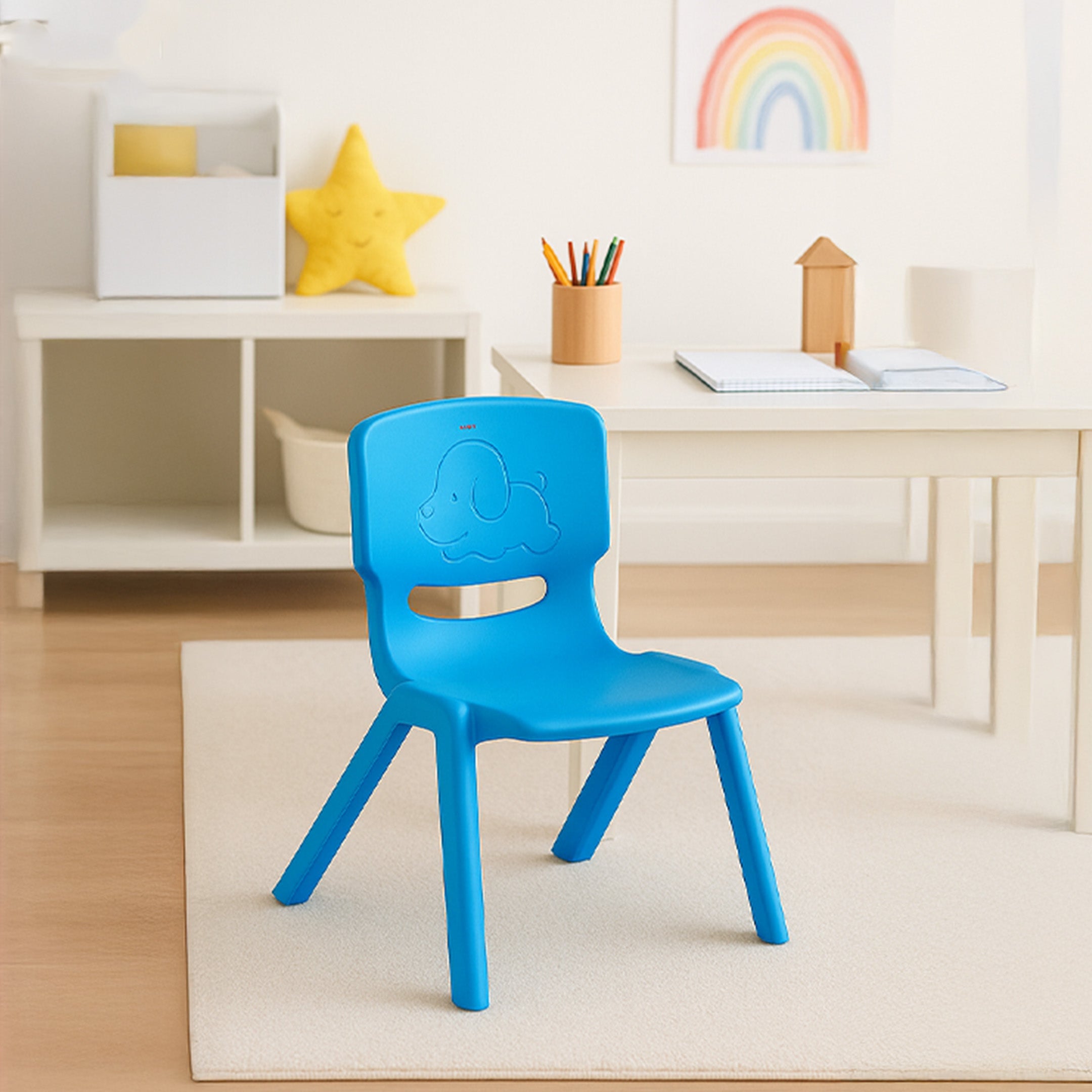 HAPPY BEAR Plastic Kids Chair | Durable and Lightweight | Modern & Comfortable