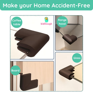 KidDough U-Shape Table Corner Guards for Kids Safety, Brown (8pcs/Pack) - The Mom Store