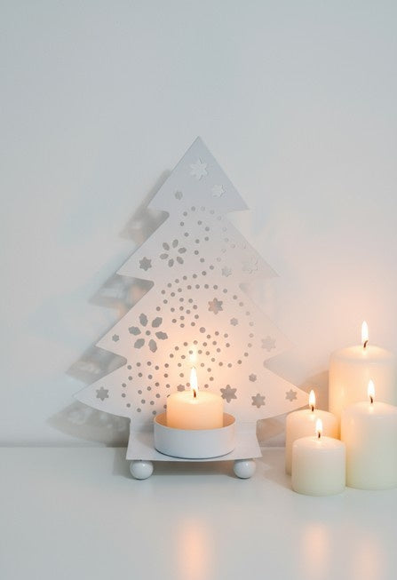 Swen OMBRE, tree shaped metal shadow tea light holder by SWEN