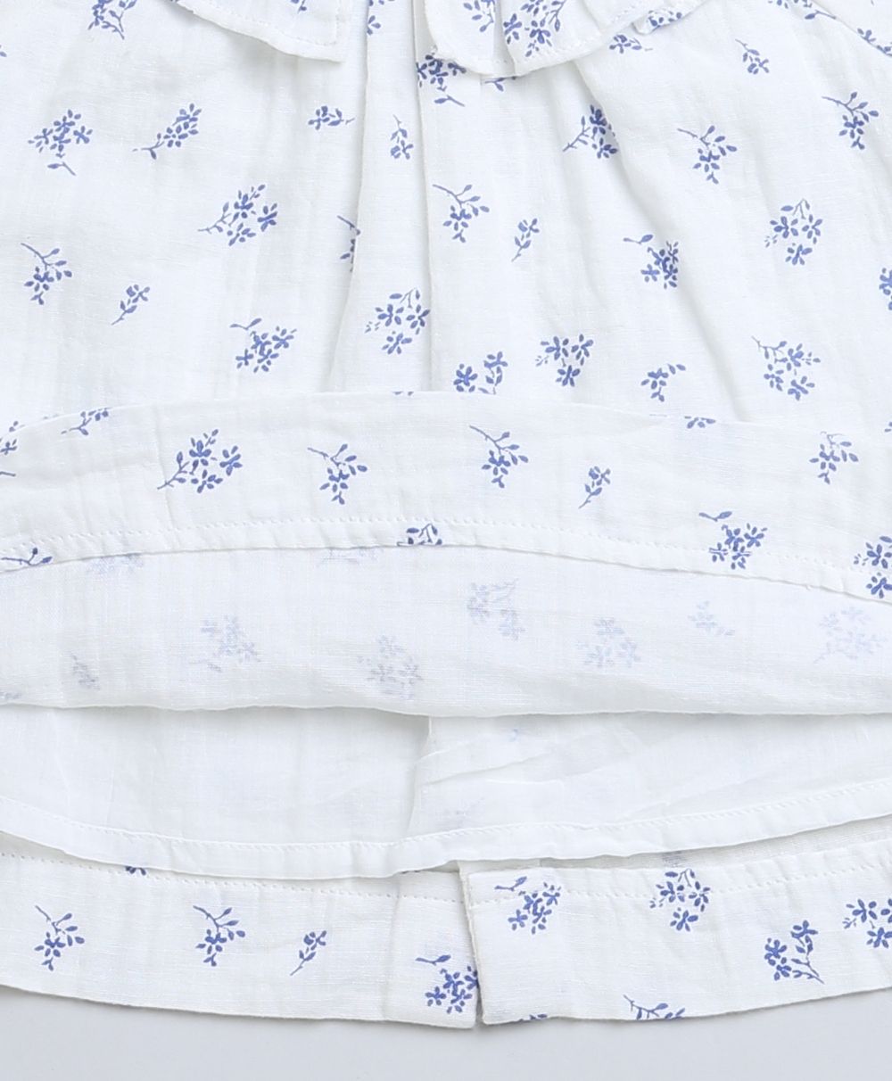 Sweetlime By AS Baby Girls Blue Floral Printed Cotton Dress with a Bloomer.