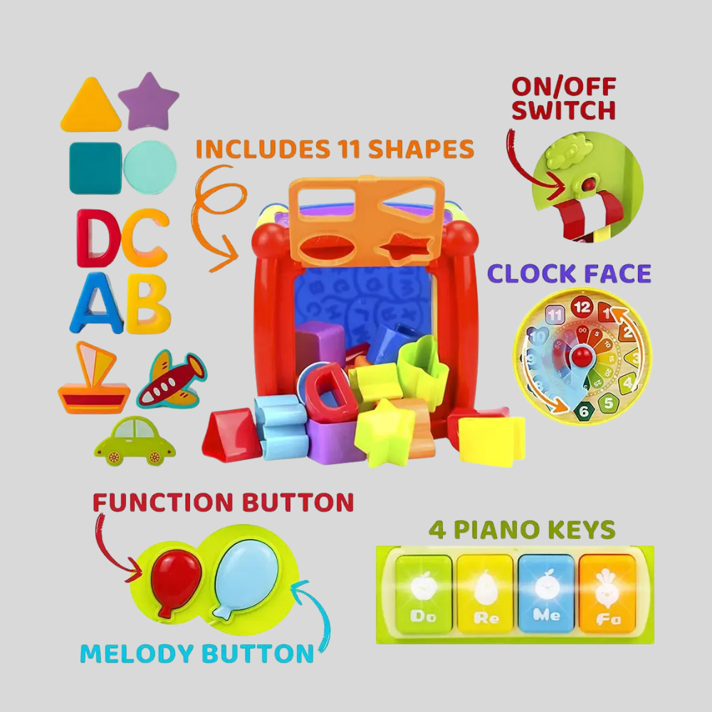 6-in-1 Learning Activity Cube Early Education Toy