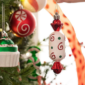 70 pcs Red ,Green, White chocolates, Cupcakes themed Christmas Balls tree hanging ,Xmas Decoration set. - Christmas