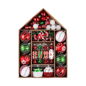 70 pcs Red ,Green, White chocolates, Cupcakes themed Christmas Balls tree hanging ,Xmas Decoration set. - Christmas