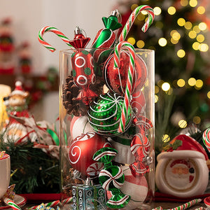 70 pcs Red ,Green, White chocolates, Cupcakes themed Christmas Balls tree hanging ,Xmas Decoration set. - Christmas