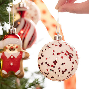 70 pcs Red & White gingerbread themed Christmas Balls tree hanging,Xmas Decoration set. - Christmas
