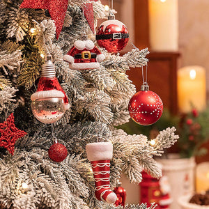 70 pcs Red & White Santa Claus themed Christmas Balls tree hanging, Xmas Decoration set. - Christmas