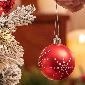 70 pcs Red & White Santa Claus themed Christmas Balls tree hanging, Xmas Decoration set. - Christmas