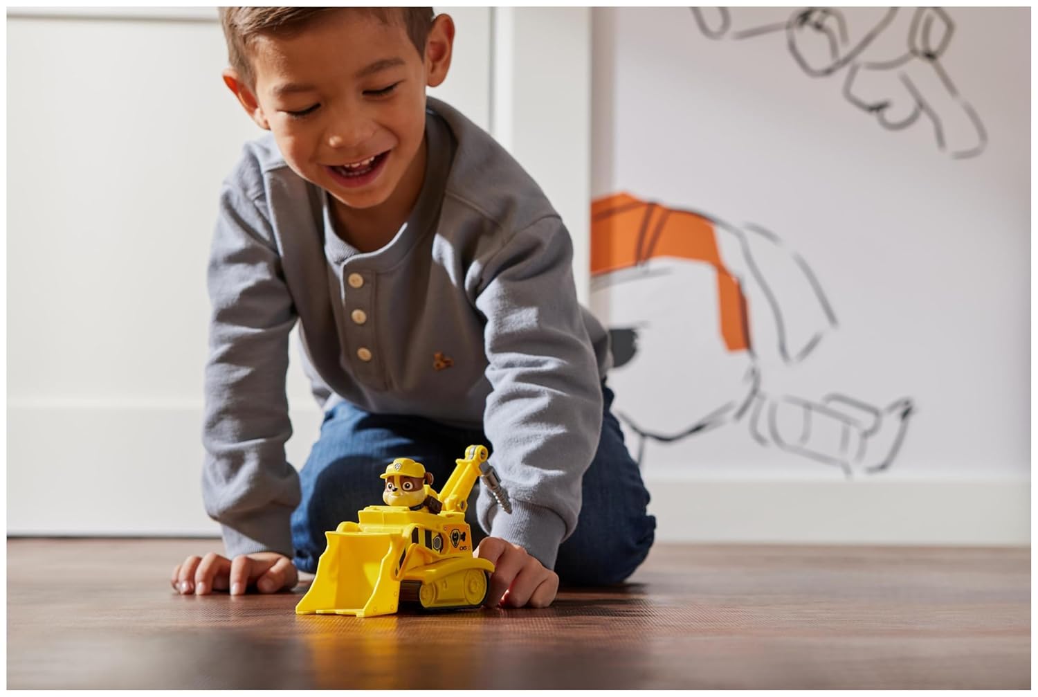 PAW Patrol Rubble's Diggin' Bulldozer with Action Figure, for Age 3 and Up