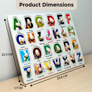 Wudly Wooden Alphabet Puzzle Board with Whiteboard for Kids - The Mom Store