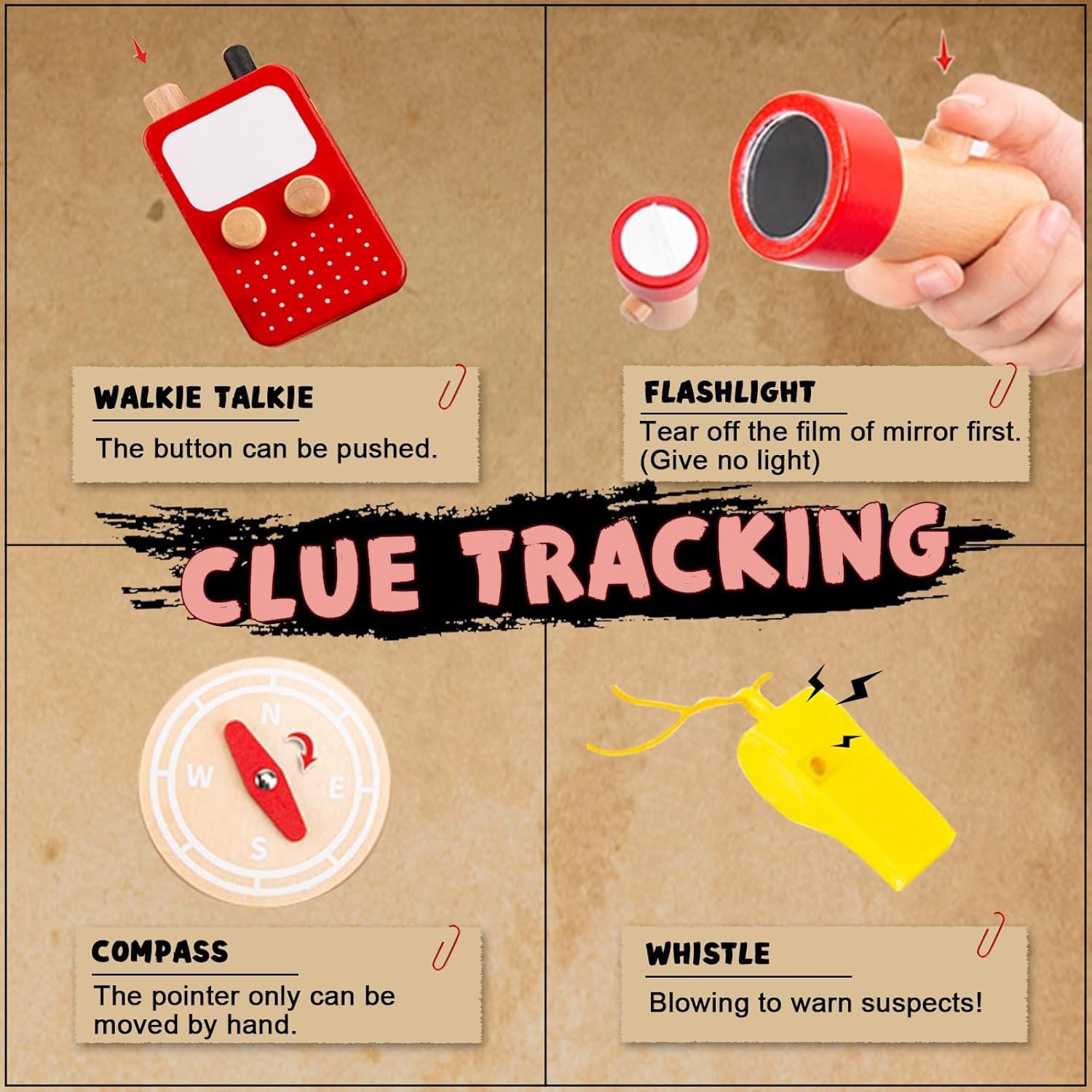 Wudly - Wooden Detective Children Play set