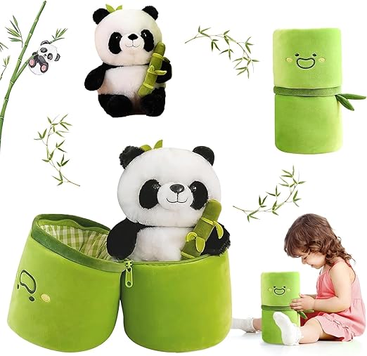 CuddleNest Bamboo Panda Soft Toy 25 cm | Adorable Plush Panda for Kids, Girls & Boys