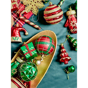 78pcs Green & Red Big size Mittens themed assorted Christmas Ball & xmas decoration set - Christmas