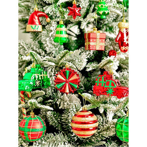 78pcs Green & Red Big size Mittens themed assorted Christmas Ball & xmas decoration set - Christmas