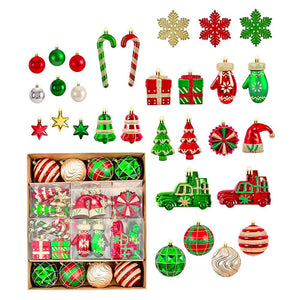 78pcs Green & Red Big size Mittens themed assorted Christmas Ball & xmas decoration set - Christmas