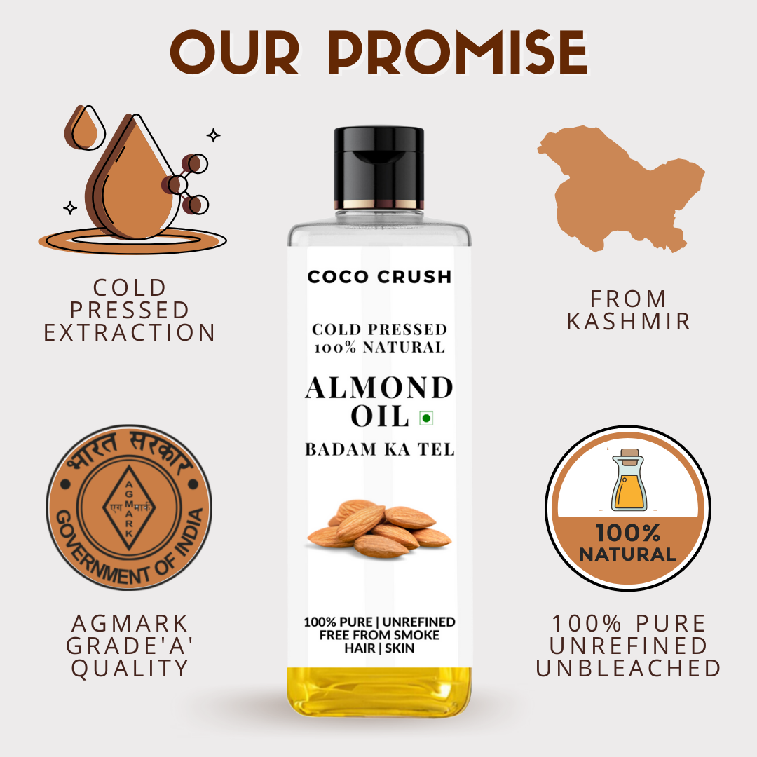 Coco Crush Cold-Pressed Virgin Coconut & Almond Oil Combo, Pack of 2- 200ML each