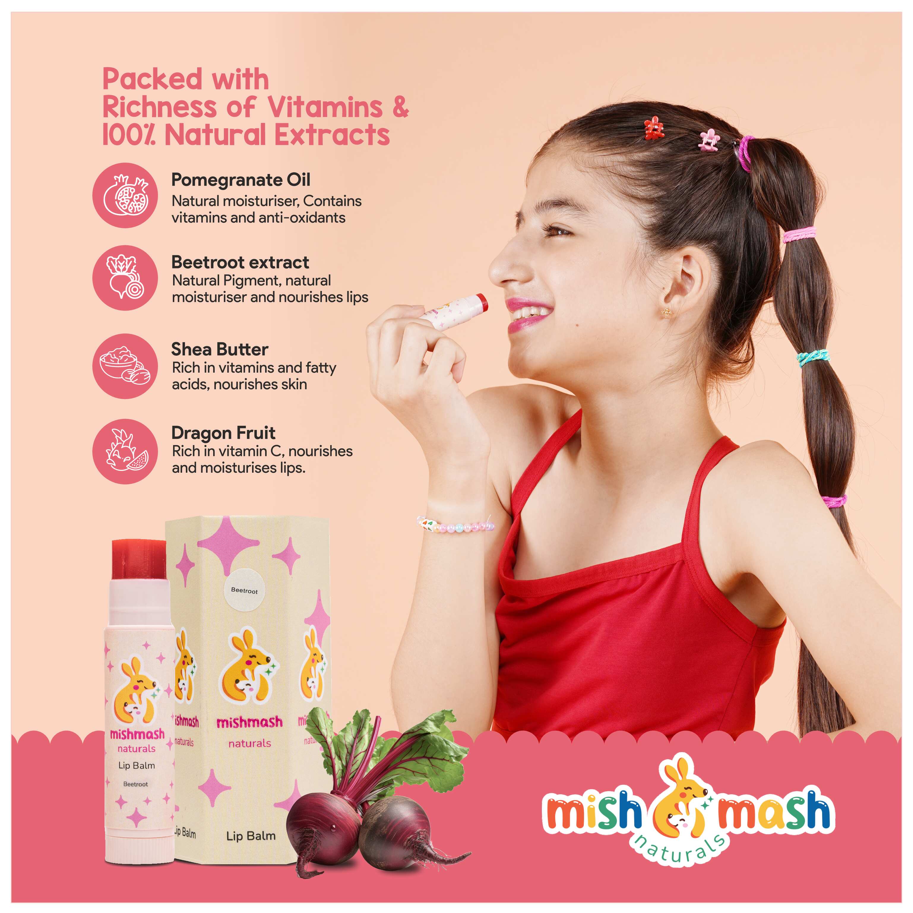 Mishmash Naturals Cute Lips Beetroot Lipbalm