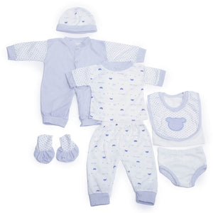 8 pcs Blue Bear Baby Girl/Boy Clothes Set (0-3 months) - Little Surprise Box8 pcs Blue Bear Baby Girl/Boy Clothes Set (0-3 months)