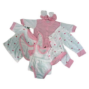 8 pcs Pink Bear Baby Girl/Boy Clothes Set (0 - 3 months) - Baby Gifting