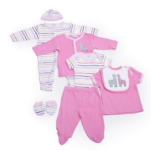 8 pcs Pink Sheep Baby Girl/Boy Clothes Set - 3 - 6 months Baby Gifting