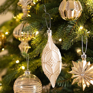 80 pcs Classic Gold & White Chandelier themed Christmas Balls tree hanging, Xmas Decoration set. - Christmas