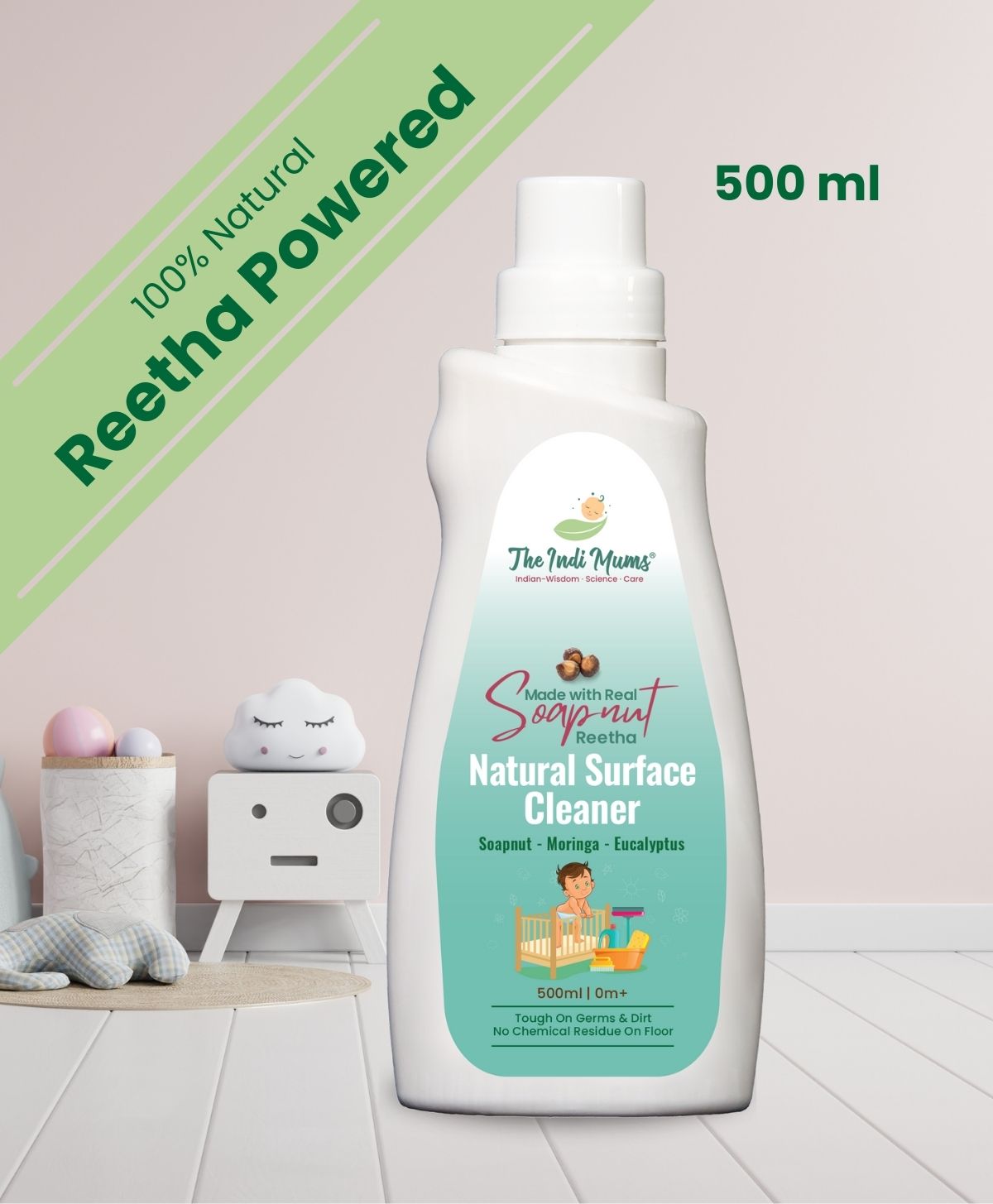 The Indi Mums Reetha, Moringa & Eucalyptus Pet Safe Floor Cleaner 500 ML