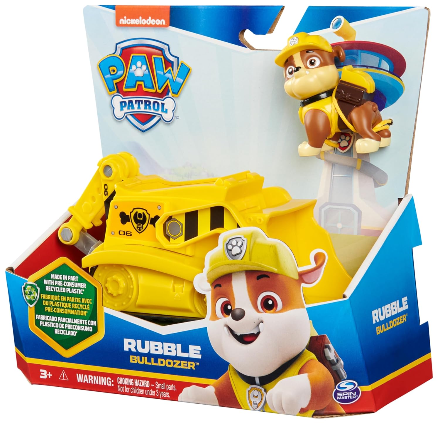 PAW Patrol Rubble's Diggin' Bulldozer with Action Figure, for Age 3 and Up