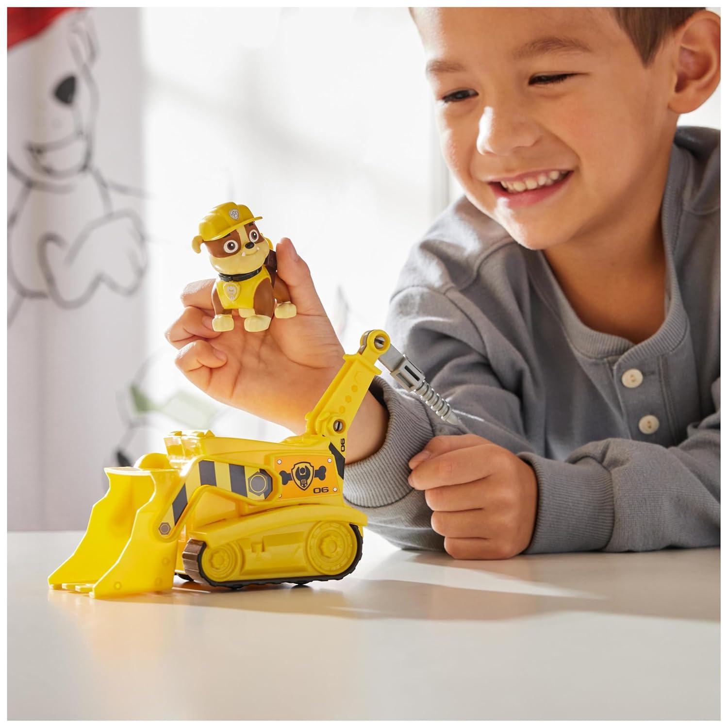 PAW Patrol Rubble's Diggin' Bulldozer with Action Figure, for Age 3 and Up