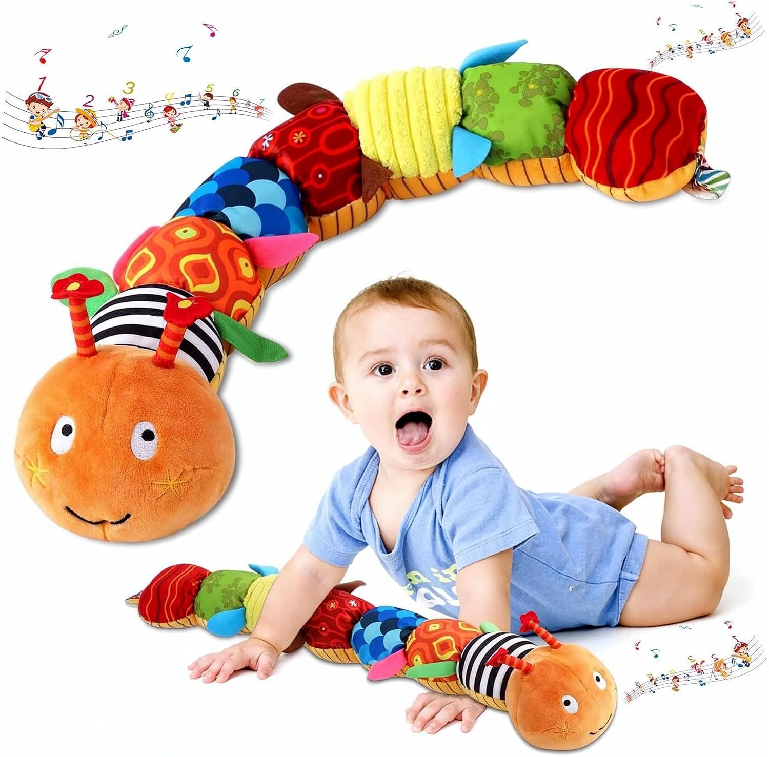 Turtlebee Baby Musical Worm Soft Toy