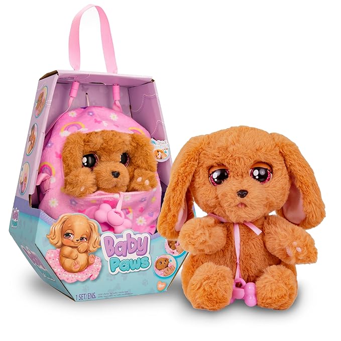 BABY PAWS Cocker Spaniel Puppy Toy with Swaddle Bag | Musical & Electronic Pet for Girls