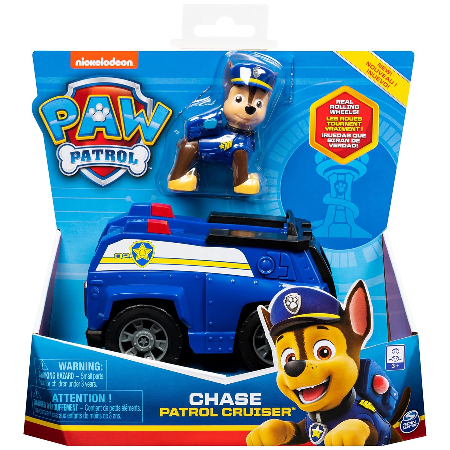 PAW Patrol Chase Patrol Cruiser Vehicle with Figure, for Age 3 and Up