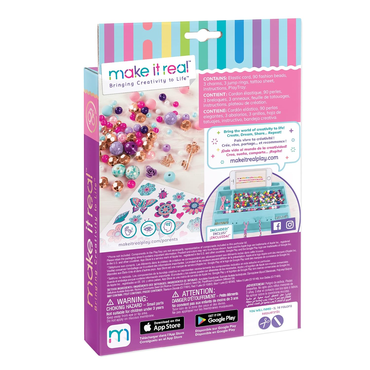 Make It Real Metal Bedazzled! Create 3 Unique Charm Bracelets Kit