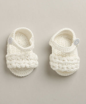 Sweetlime By AS Little Pearl Crochet Baby Booties – White (0–12 Months) - The Mom Store