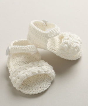 Sweetlime By AS Little Pearl Crochet Baby Booties – White (0–12 Months) - The Mom Store