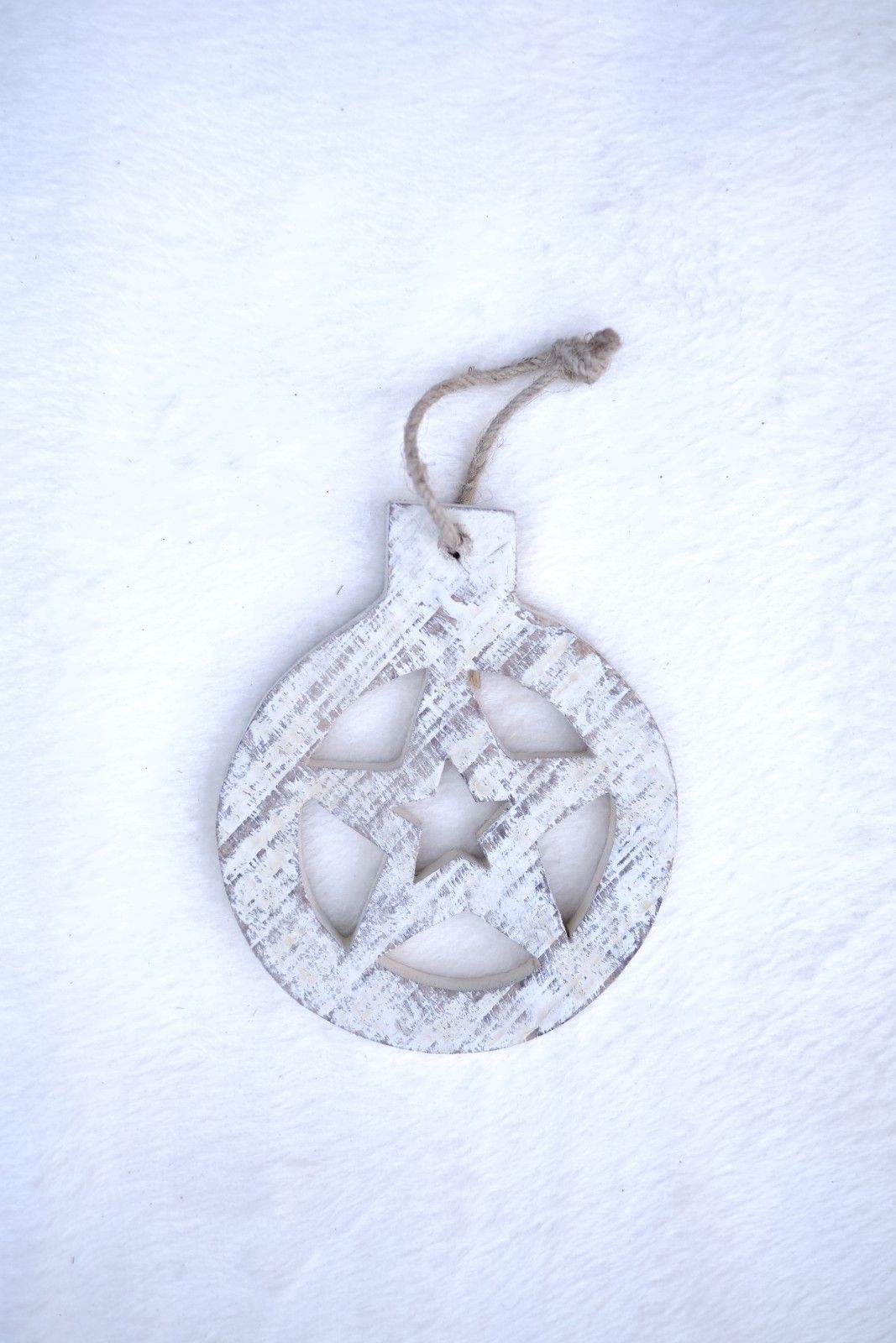 SWEN HERMES, Pack of 4 Wooden Christmas Tree Ornaments - Star, Tree, Candyman, Santa