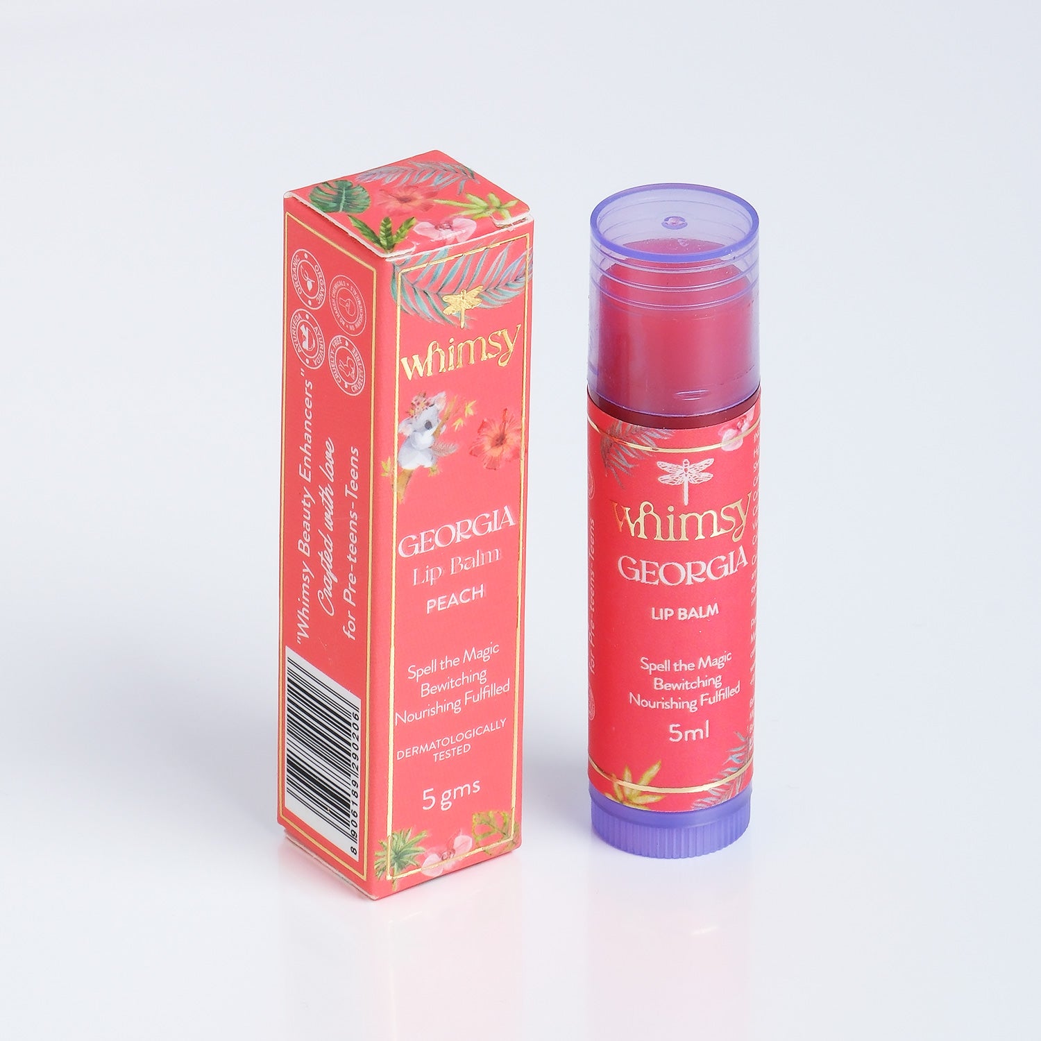 Whimsy Beauty Natural, Organic Tinted Lip Balm For Kids & Teens (Georgia) - 5 ml