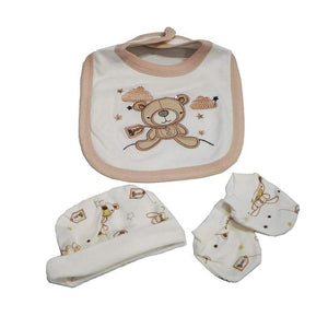 8pcs Matching Combo Set, Teddy Bear, Brown - 6 - 9 months Baby Gifting