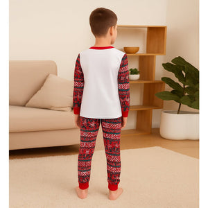 9 - 13 Yrs, Red Antlers soft Cotton Kids Christmas Nightsuit - 9 Years Nightsuits