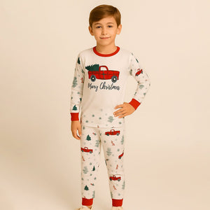 9 - 13 Yrs, Red Big Truck soft Cotton,Kids Christmas Nightsuit - 9 Years Nightsuits