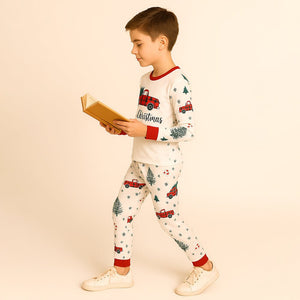 9 - 13 Yrs, Red Big Truck soft Cotton,Kids Christmas Nightsuit - 9 Years Nightsuits