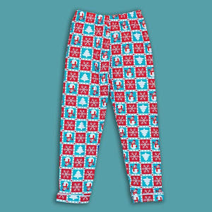 9 - 13 Yrs, Turquoise Snowman Checkered soft Cotton Kids Christmas Nightsuit - 9 Years Nightsuits
