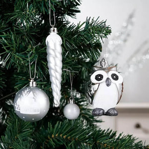 Christmas Ball Ornaments XMas Tree Hanging Decorations Silver & White theme christmas Balls, 90 pcs Box Set - Little Surprise BoxChristmas Ball Ornaments XMas Tree Hanging Decorations Silver & White theme christmas Balls, 90 pcs Box Set