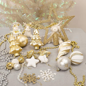 90 pcs Bronze Metal Shaded Big Star themed Christmas Ball Tree ornaments XMAS Decoration Set - Little Surprise Box90 pcs Bronze Metal Shaded Big Star themed Christmas Ball Tree ornaments XMAS Decoration Set