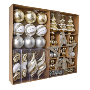 90 pcs Bronze Metal Shaded Big Star themed Christmas Ball Tree ornaments XMAS Decoration Set - Little Surprise Box90 pcs Bronze Metal Shaded Big Star themed Christmas Ball Tree ornaments XMAS Decoration Set