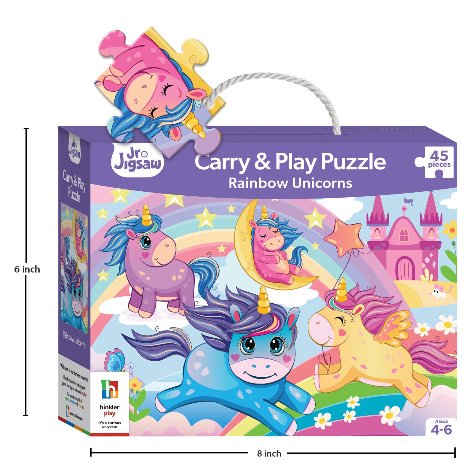 Parragon Publishing Junior Jigsaw Carry & Play Rainbow Unicorns | Jigsaw Puzzle