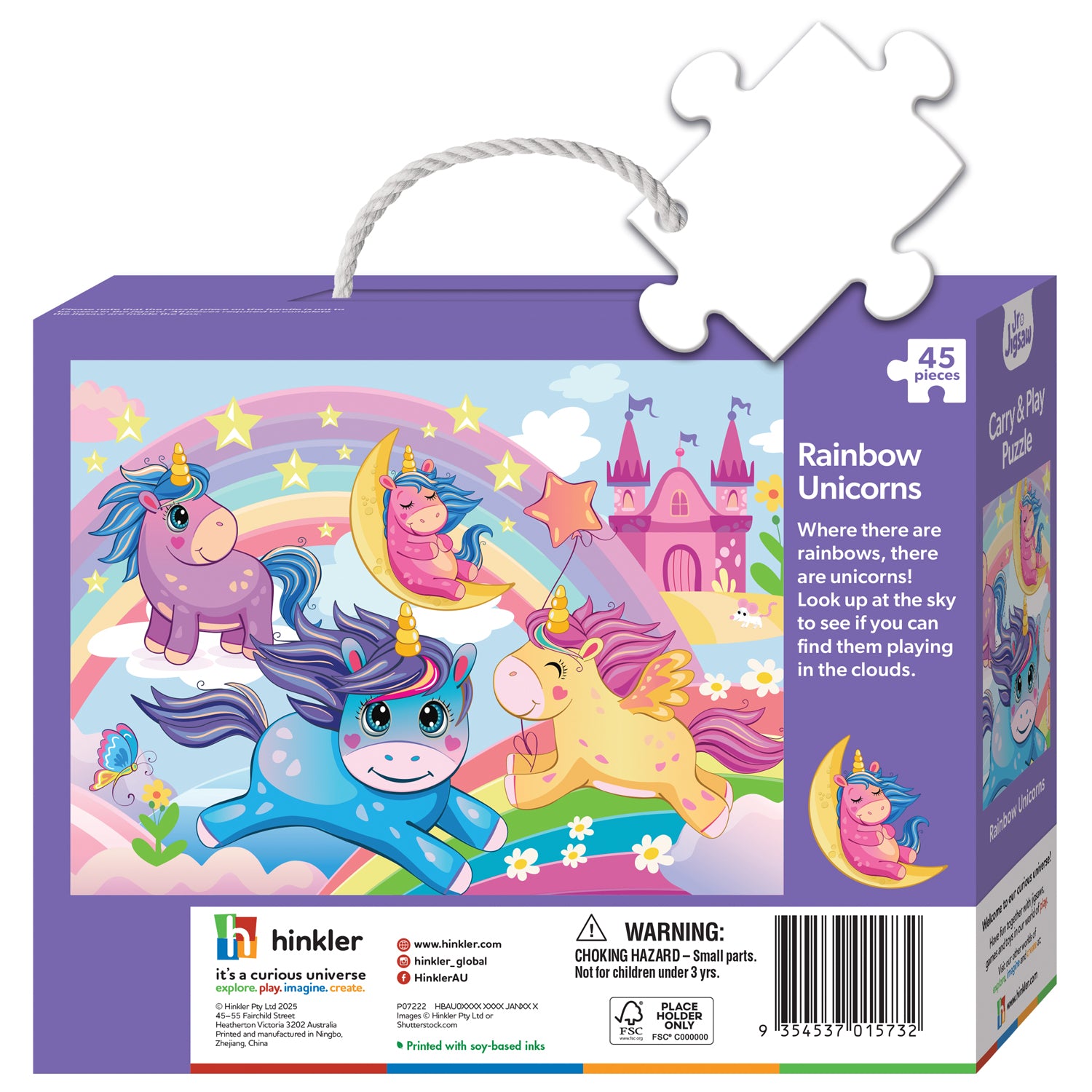 Parragon Publishing Junior Jigsaw Carry & Play Rainbow Unicorns | Jigsaw Puzzle