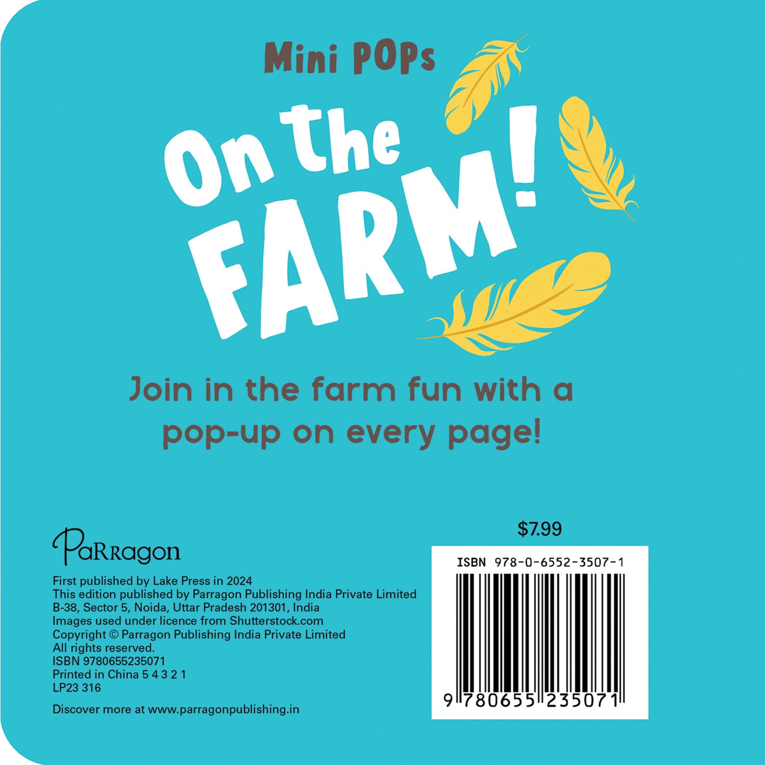 Parragon Publishing Mini Pops‐ On the Farm (Pop-up book) | For Kids 1 to 3 Year's Old