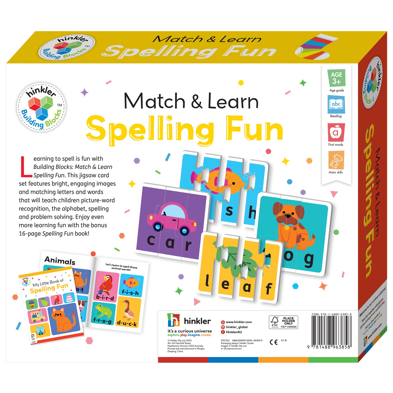 Parragon Publishing Building Blocks Match & Learn Spelling Fun | Jigsaw Set