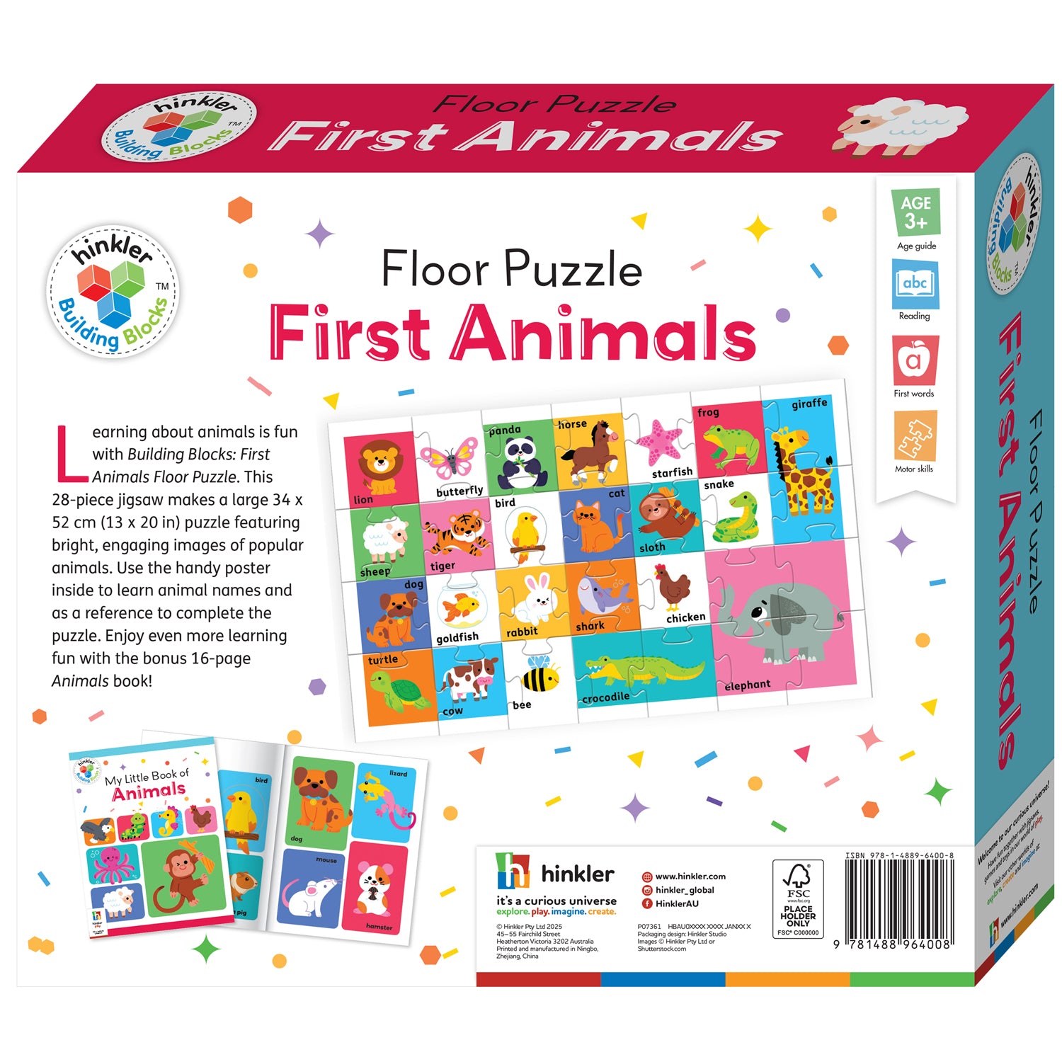 Parragon Publishing Building Blocks Floor Puzzle First Animals | Jigsaw Set